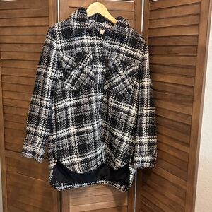 LOFT Black and White Plaid Jacket